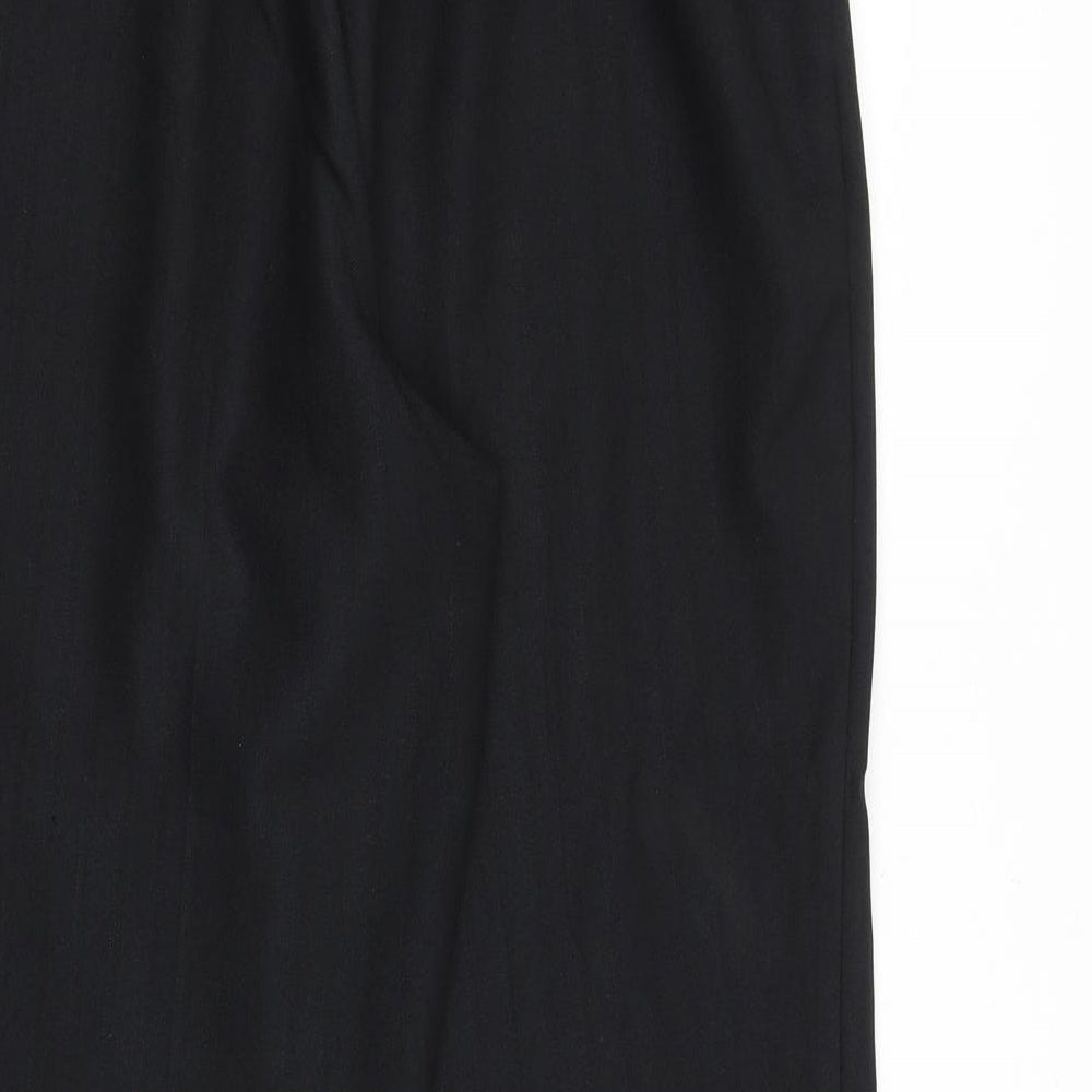 Marks and Spencer Womens Black Polyester Trousers Size 14 Regular