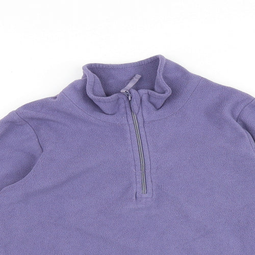 Mountain Warehouse Girls Purple Polyester Pullover Sweatshirt Size 5-6 Years Zip