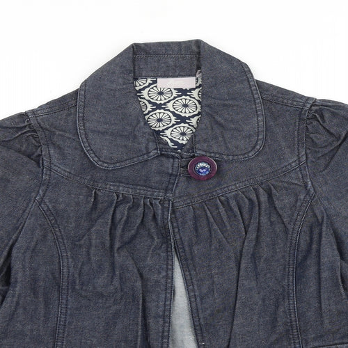New Look Womens Blue Jacket Size 10 Button