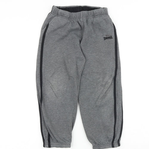 Lonsdale Boys Grey Cotton Jogger Trousers Size 5-6 Years Regular Pullover