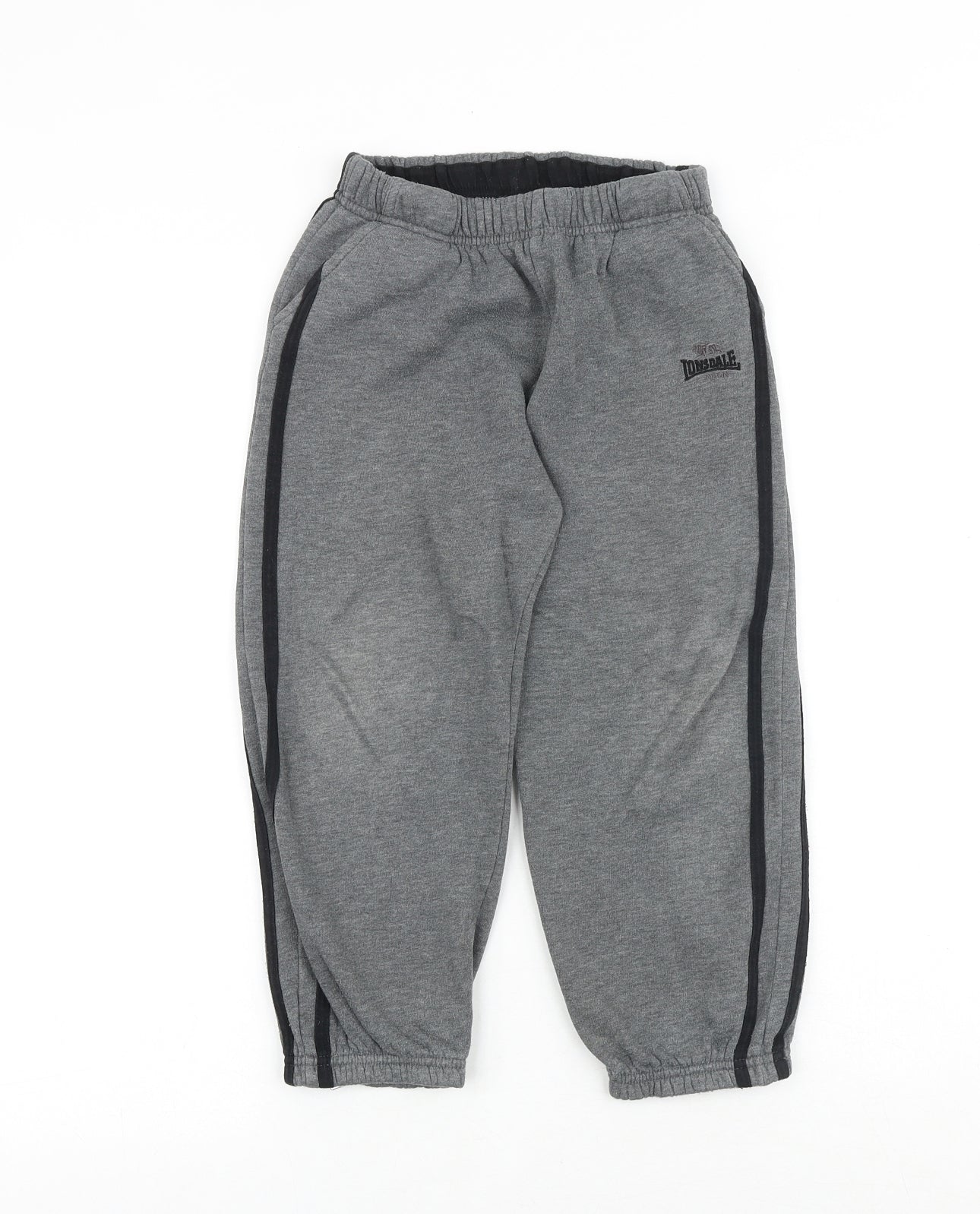 Lonsdale Boys Grey Cotton Jogger Trousers Size 5-6 Years Regular Pullover