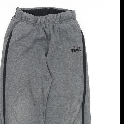 Lonsdale Boys Grey Cotton Jogger Trousers Size 5-6 Years Regular Pullover