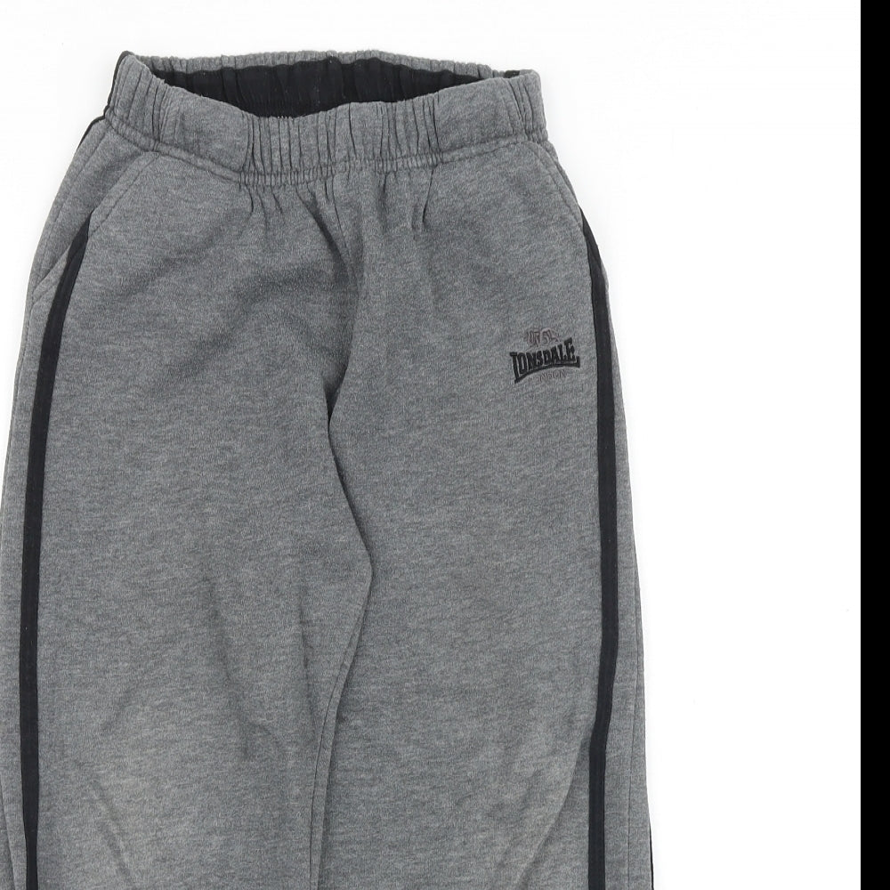 Lonsdale Boys Grey Cotton Jogger Trousers Size 5-6 Years Regular Pullover