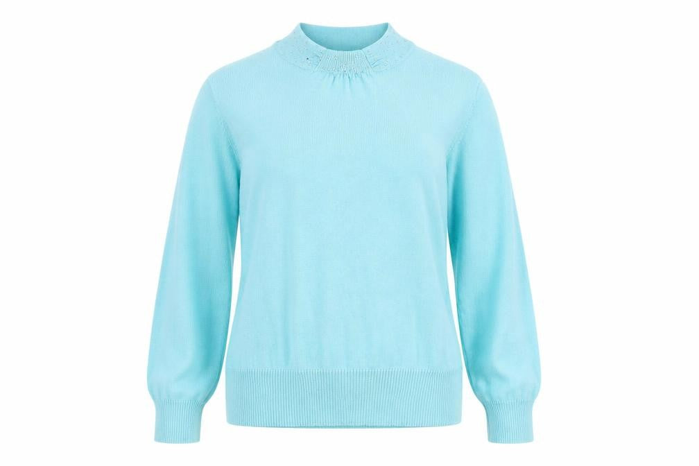 Castle of Ireland Womens Blue Round Neck Acrylic Pullover Jumper Size 12