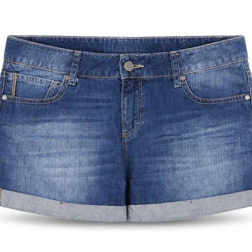 Messi Jeans Womens Blue 100% Cotton Hot Pants Shorts Size 35 in Regular Zip