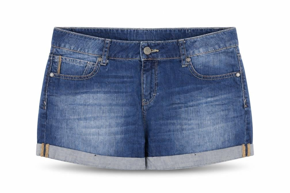 Messi Jeans Womens Blue 100% Cotton Hot Pants Shorts Size 35 in Regular Zip
