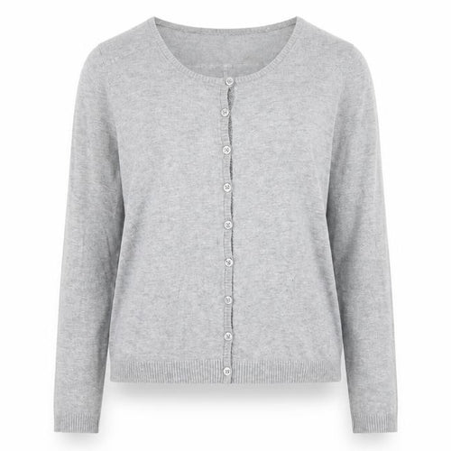 Minus Womens Grey Round Neck Viscose Cardigan Jumper Size L