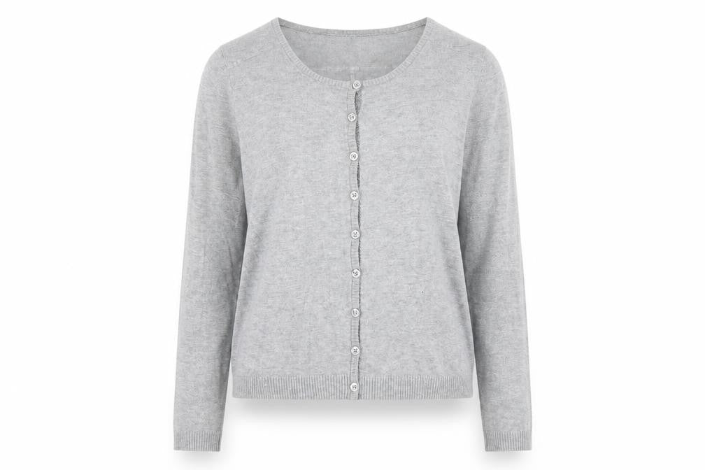 Minus Womens Grey Round Neck Viscose Cardigan Jumper Size L