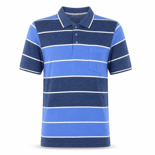 BHS Mens Blue Colourblock Cotton Button-Up Size M Collared Button