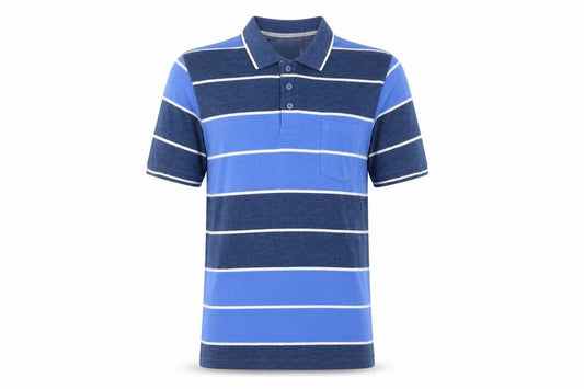 BHS Mens Blue Colourblock Cotton Button-Up Size M Collared Button