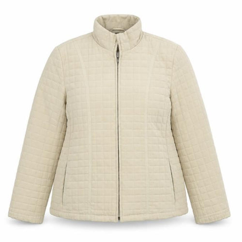 Astraka Womens Beige Quilted Jacket Size M Zip