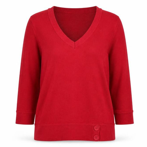 Marks and Spencer Womens Pink V-Neck Cotton Pullover Jumper Size 14