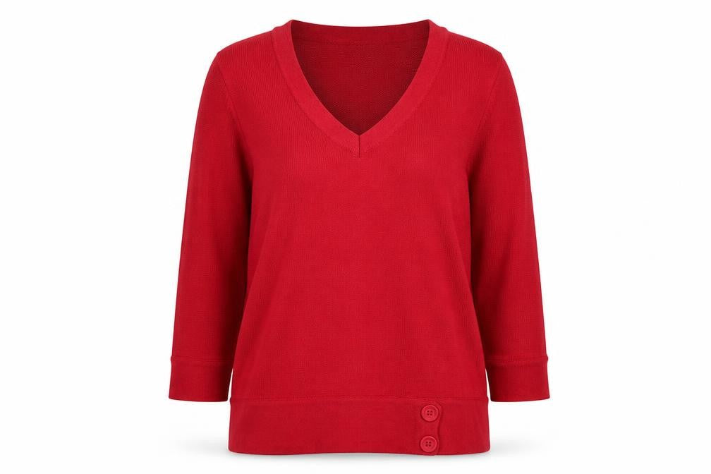 Marks and Spencer Womens Pink V-Neck Cotton Pullover Jumper Size 14