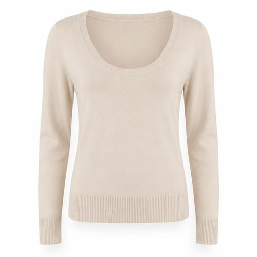 Sarah Hamilton Womens Beige Scoop Neck Acrylic Pullover Jumper Size L