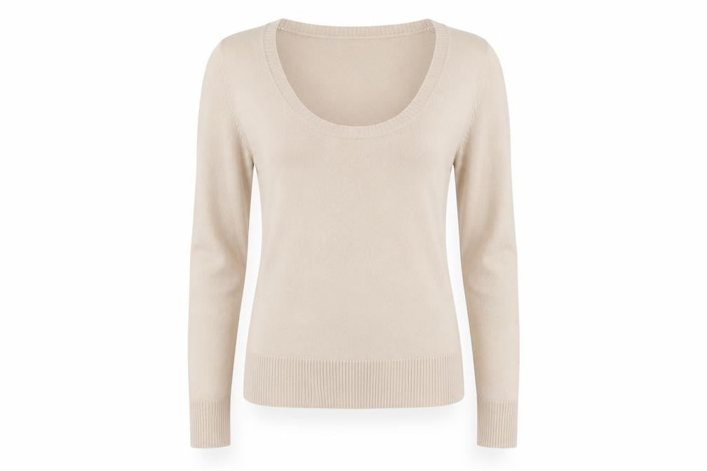 Sarah Hamilton Womens Beige Scoop Neck Acrylic Pullover Jumper Size L
