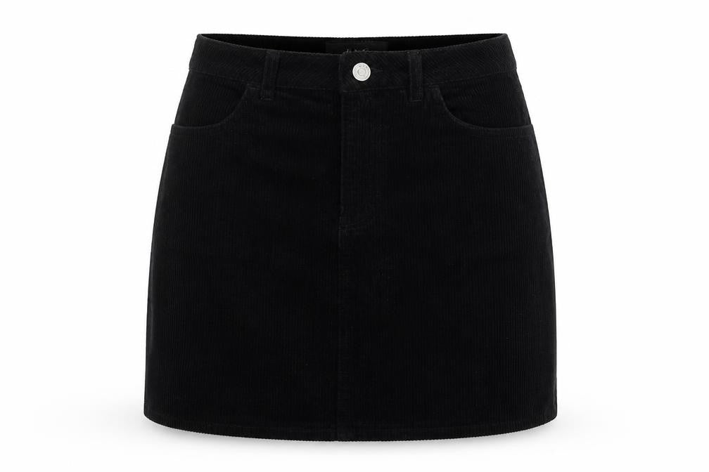 BDG Womens Black Cotton A-Line Skirt Size S Button