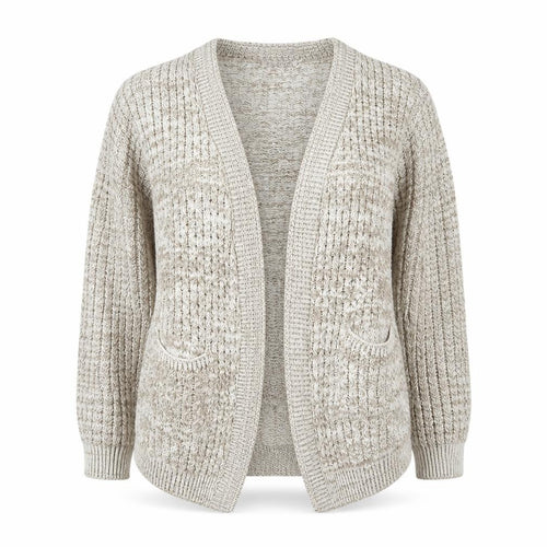 Glimpse Womens Beige V-Neck Acrylic Cardigan Jumper Size S