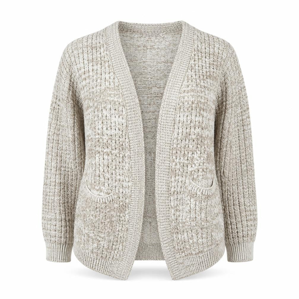 Glimpse Womens Beige V-Neck Acrylic Cardigan Jumper Size S