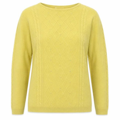 Anna Rose Womens Yellow Round Neck Acrylic Pullover Jumper Size XL