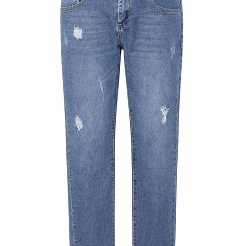 Dzire Womens Blue Cotton Straight Jeans Size L L29 in Regular Button