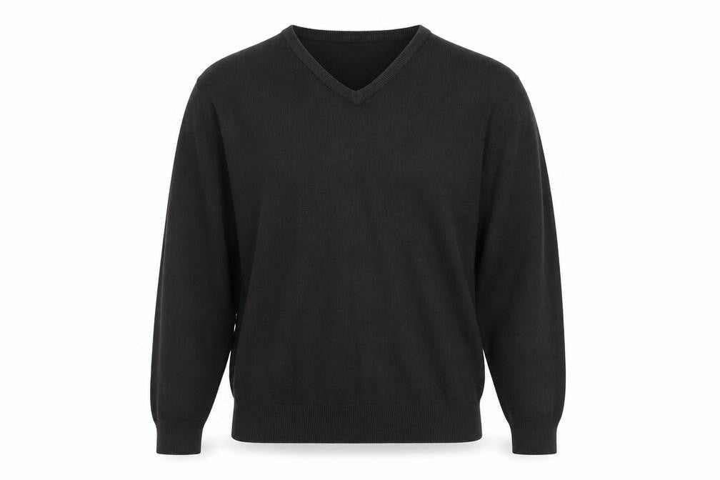 Marks and Spencer Mens Grey V-Neck Acrylic Pullover Jumper Size L Long Sleeve