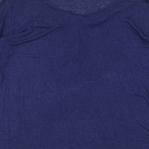Springfield Womens Blue V-Neck Viscose Henley Jumper Size XL