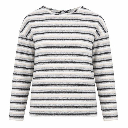 Dorothy Perkins Womens Grey Round Neck Striped Polyester Pullover Jumper Size 8