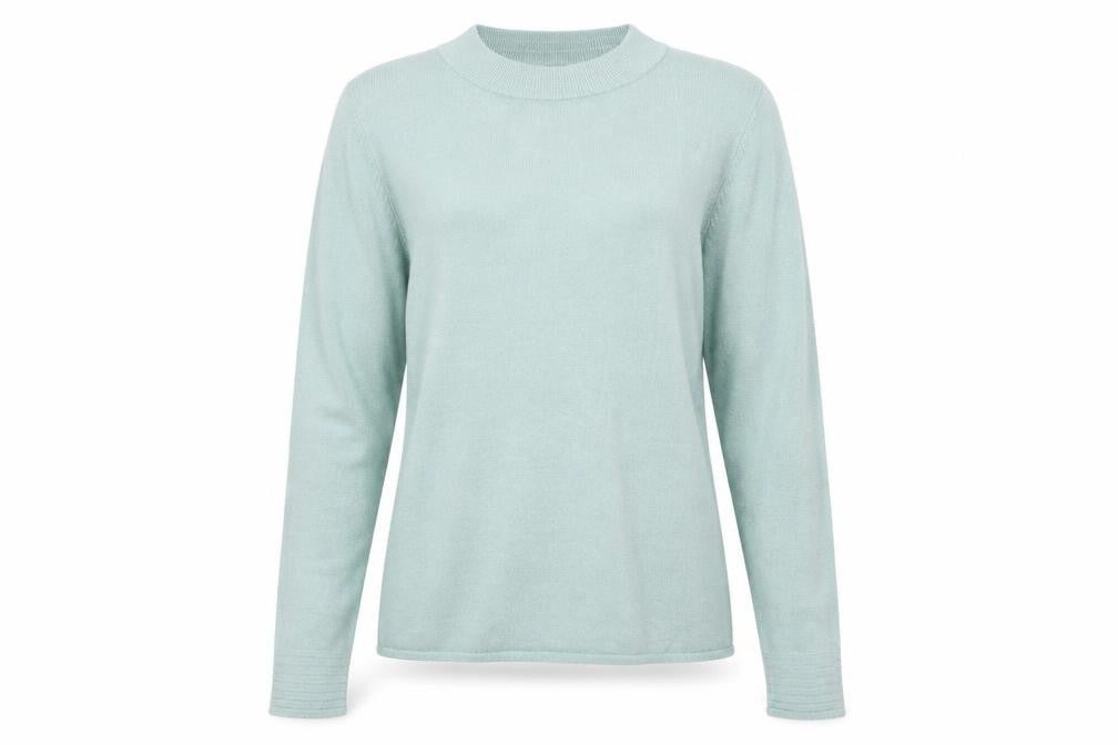 Bonmarché Womens Green Round Neck Acrylic Pullover Jumper Size 14