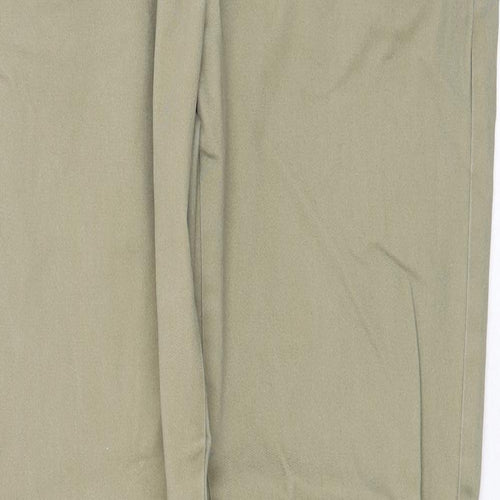 Topman Mens Green Cotton Chino Trousers Size 32 in Regular Zip