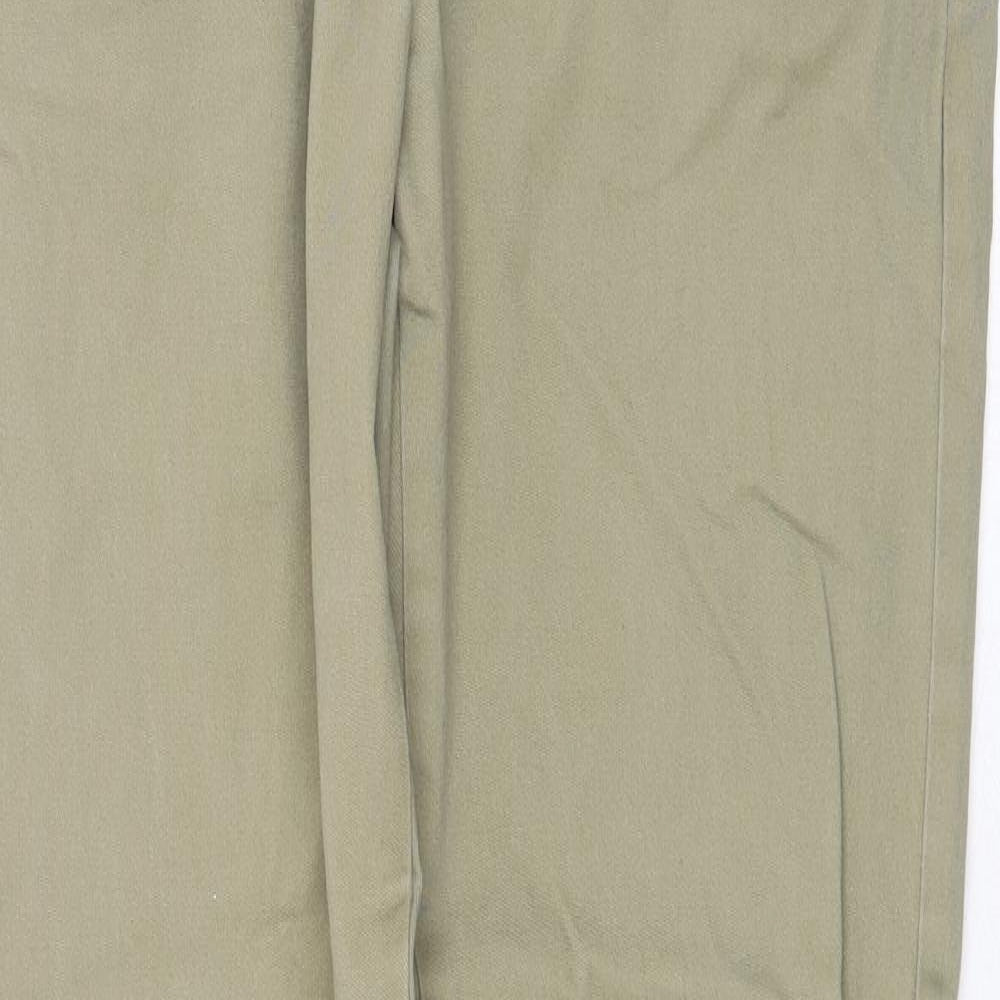 Topman Mens Green Cotton Chino Trousers Size 32 in Regular Zip