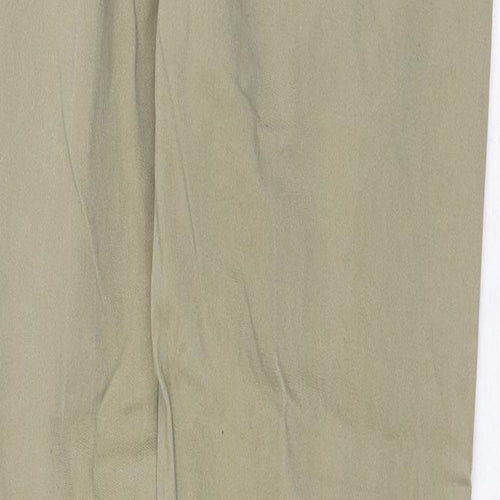 Topman Mens Green Cotton Chino Trousers Size 32 in Regular Zip