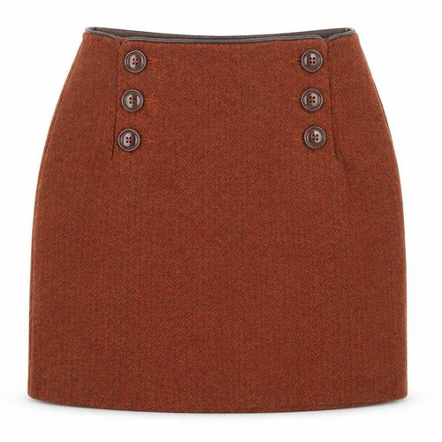 Ann Christine Womens Orange Wool A-Line Skirt Size 6 Zip
