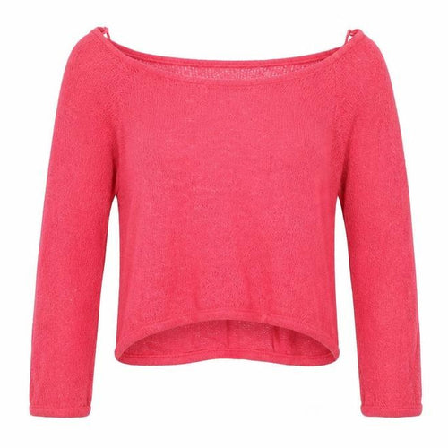 Topshop Womens Red Boat Neck 100% Cotton Pullover Jumper Size 10