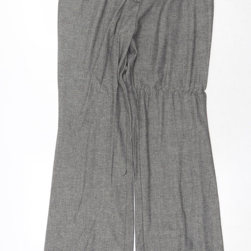Kaleidoscope Womens Grey Viscose Trousers Size 14 Regular Zip - Zipped Pockets