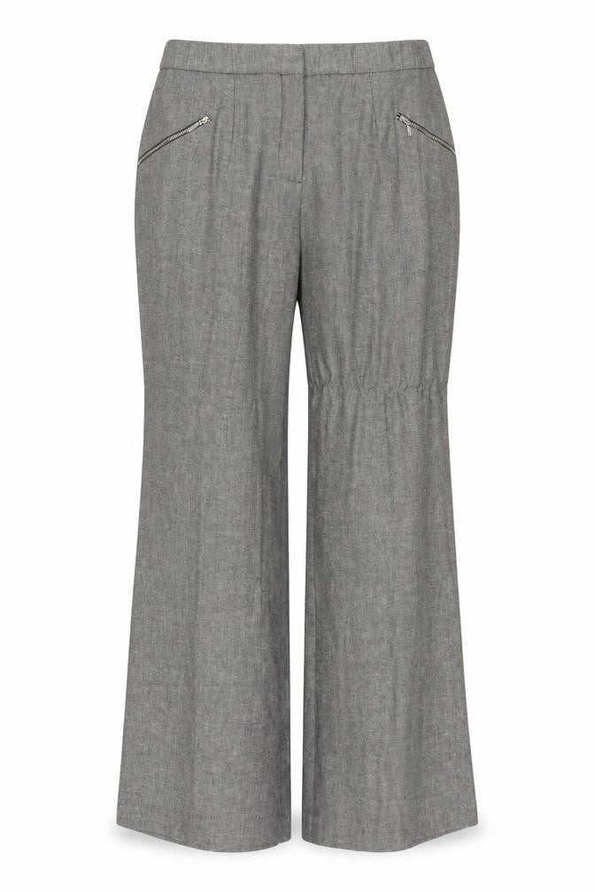 Kaleidoscope Womens Grey Viscose Trousers Size 14 Regular Zip - Zipped Pockets