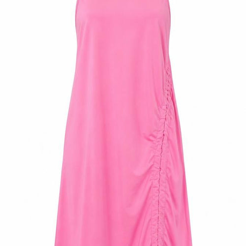 J5 Fashion Womens Pink Polyester A-Line Size L Round Neck Tie