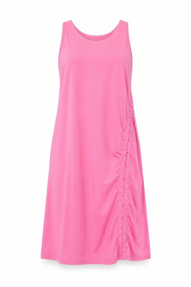 J5 Fashion Womens Pink Polyester A-Line Size L Round Neck Tie