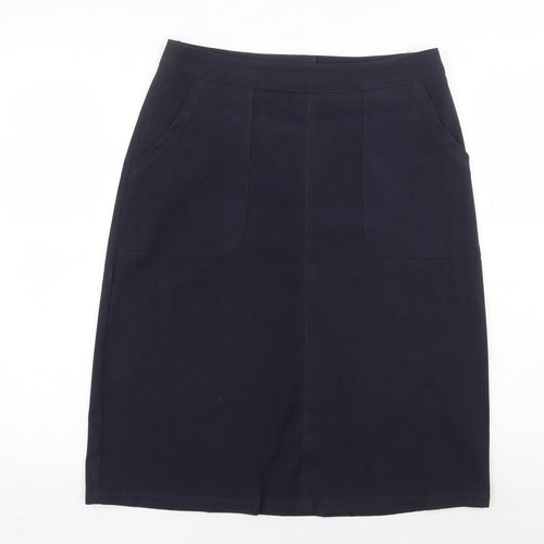 Bonmarché Womens Black Polyester A-Line Skirt Size 12 Regular Zip
