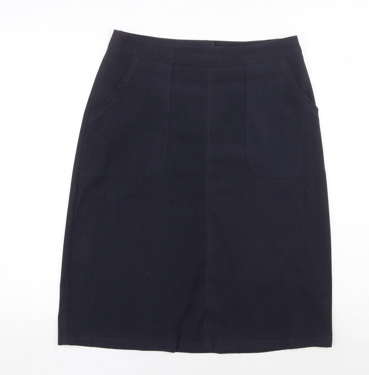 Bonmarché Womens Black Polyester A-Line Skirt Size 12 Regular Zip