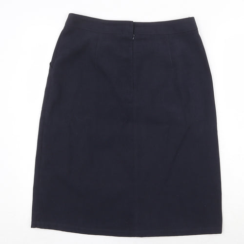 Bonmarché Womens Black Polyester A-Line Skirt Size 12 Regular Zip
