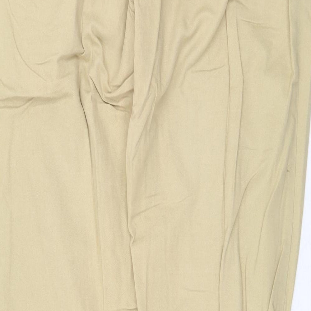 H&M Womens Beige Cotton Chino Trousers Size 8 Regular Zip