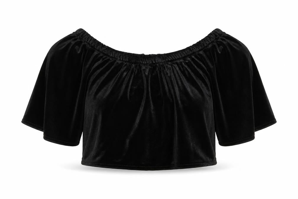 Front view of Missguided women’s black polyester cropped tank, size UK 6, round neck