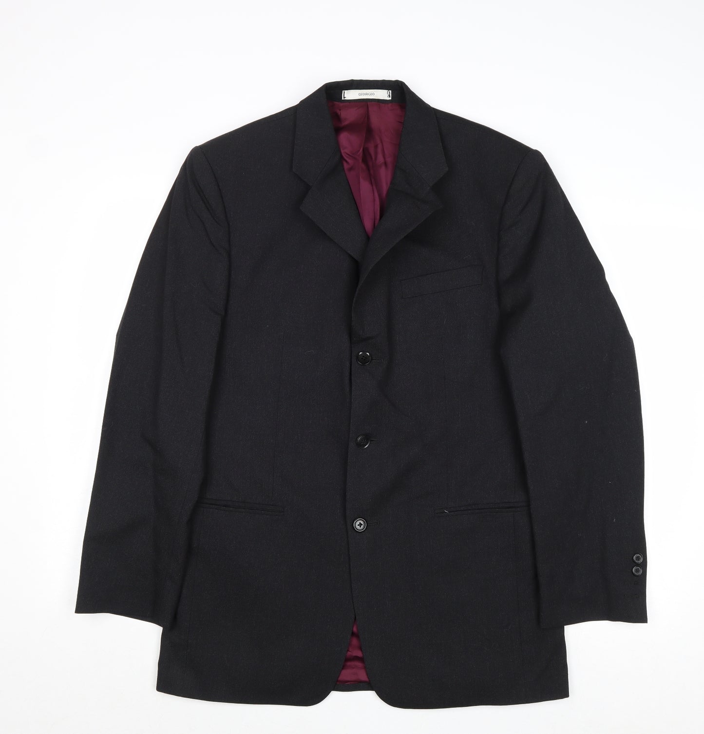 Giorgio Mens Grey Wool Jacket Suit Jacket Size 40 Regular