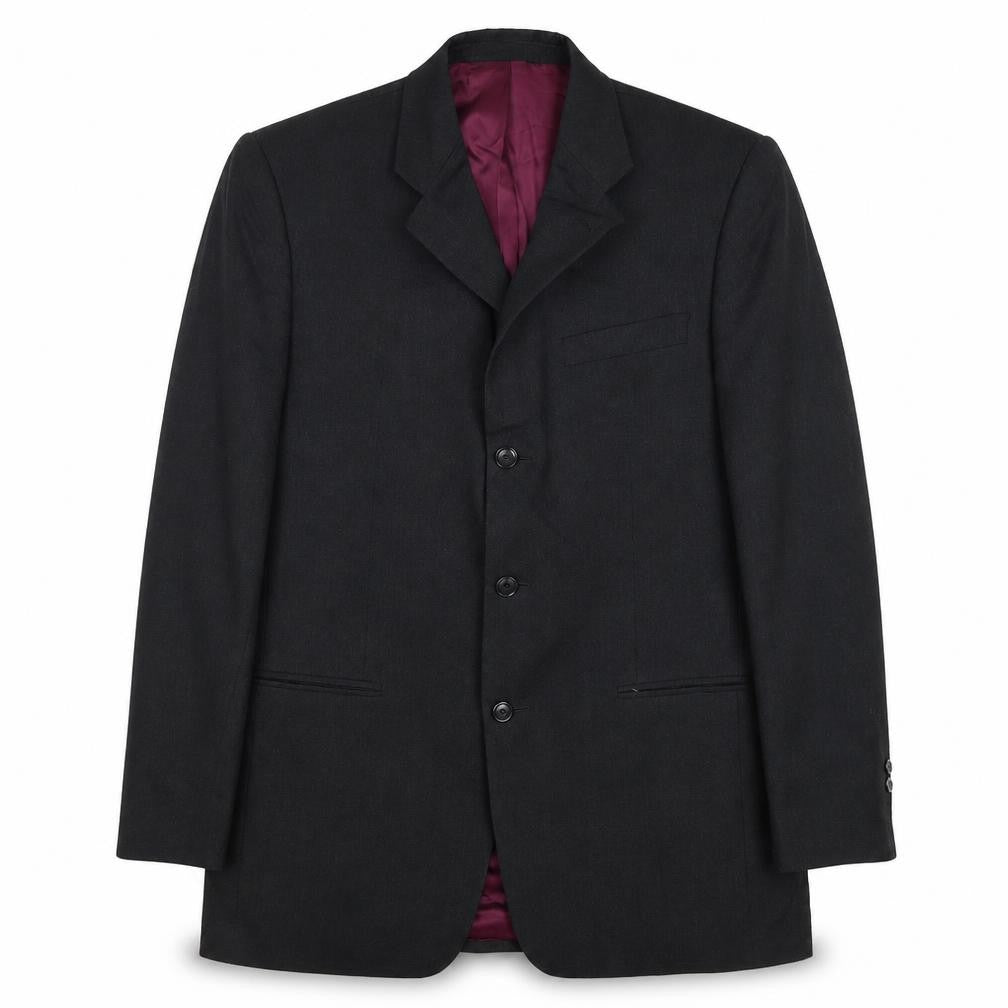 Front view of Giorgio men’s grey wool jacket suit jacket, size 40, regular