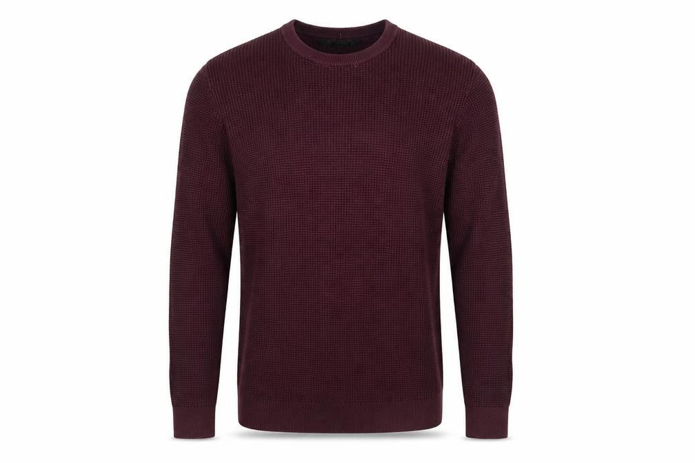 Label Lab Mens Purple Round Neck Cotton Pullover Jumper Size M Long Sleeve
