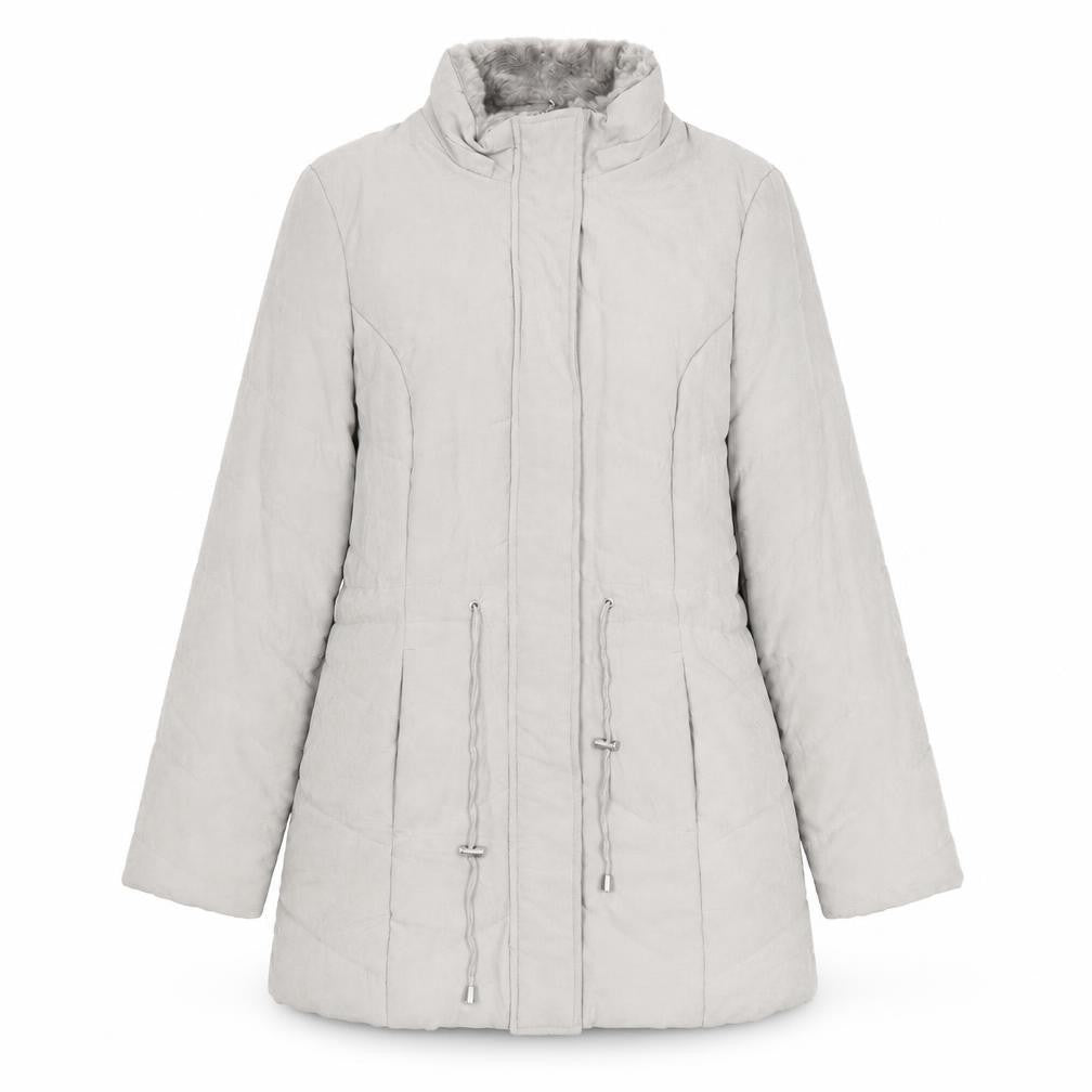 Front view of Roman women’s grey overcoat coat, size UK 10, zip