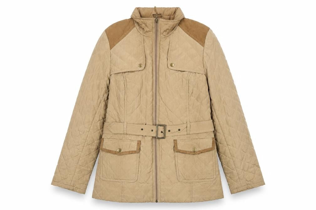 BHS Womens Brown Quilted Jacket Size 16 Zip