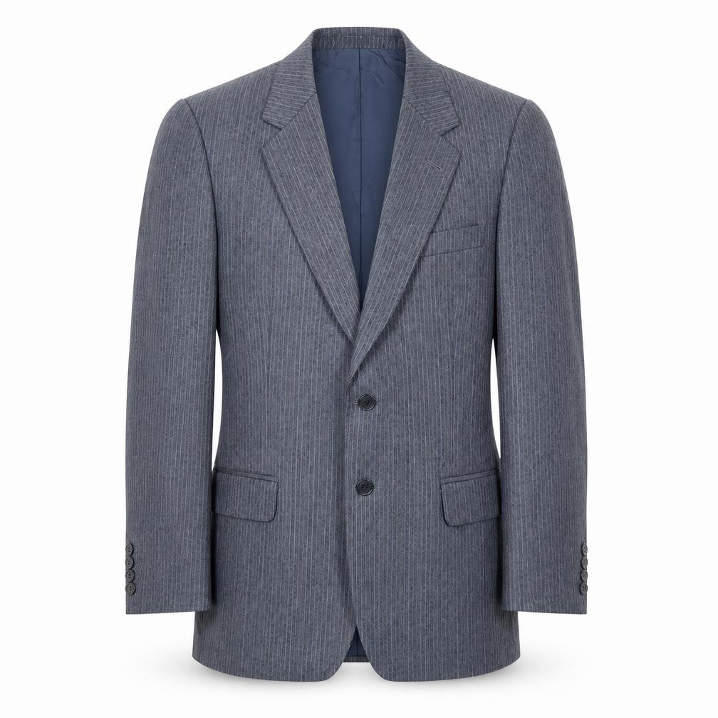 St Michael Mens Grey Striped Wool Jacket Suit Jacket Size 38 Regular