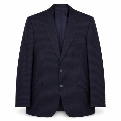 St Michael Mens Blue Striped Wool Jacket Suit Jacket Size 42 Regular