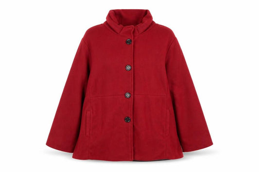 Front view of Gabriella Vicenza women’s red jacket, size UK 16, button